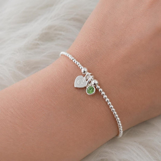 Keepsake Personalised Bracelet with birthstone crystal
