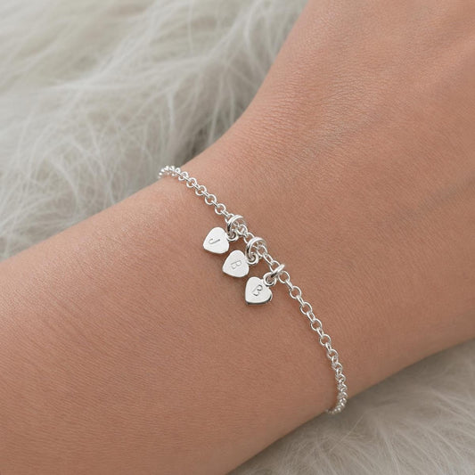 Tiny Initials Chain Bracelet with Family Initials in Sterling Silver