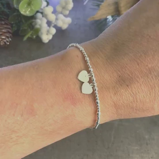 Personalised Initial Bracelet, Dainty Beaded Monogram Jewellery