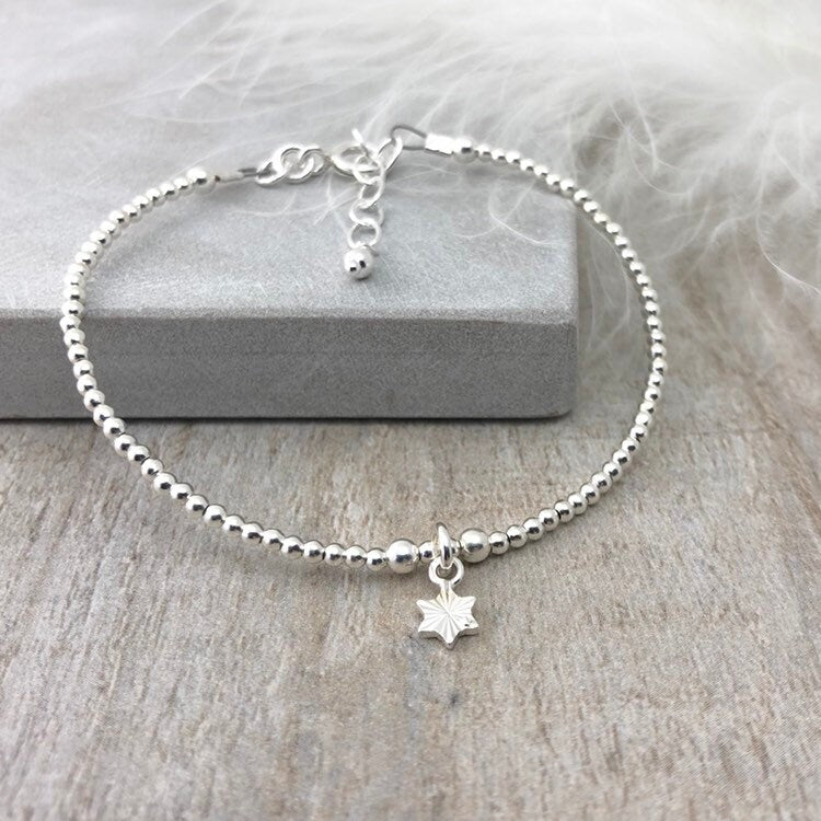 Prom Gift, Star Stacking Charm Bracelet