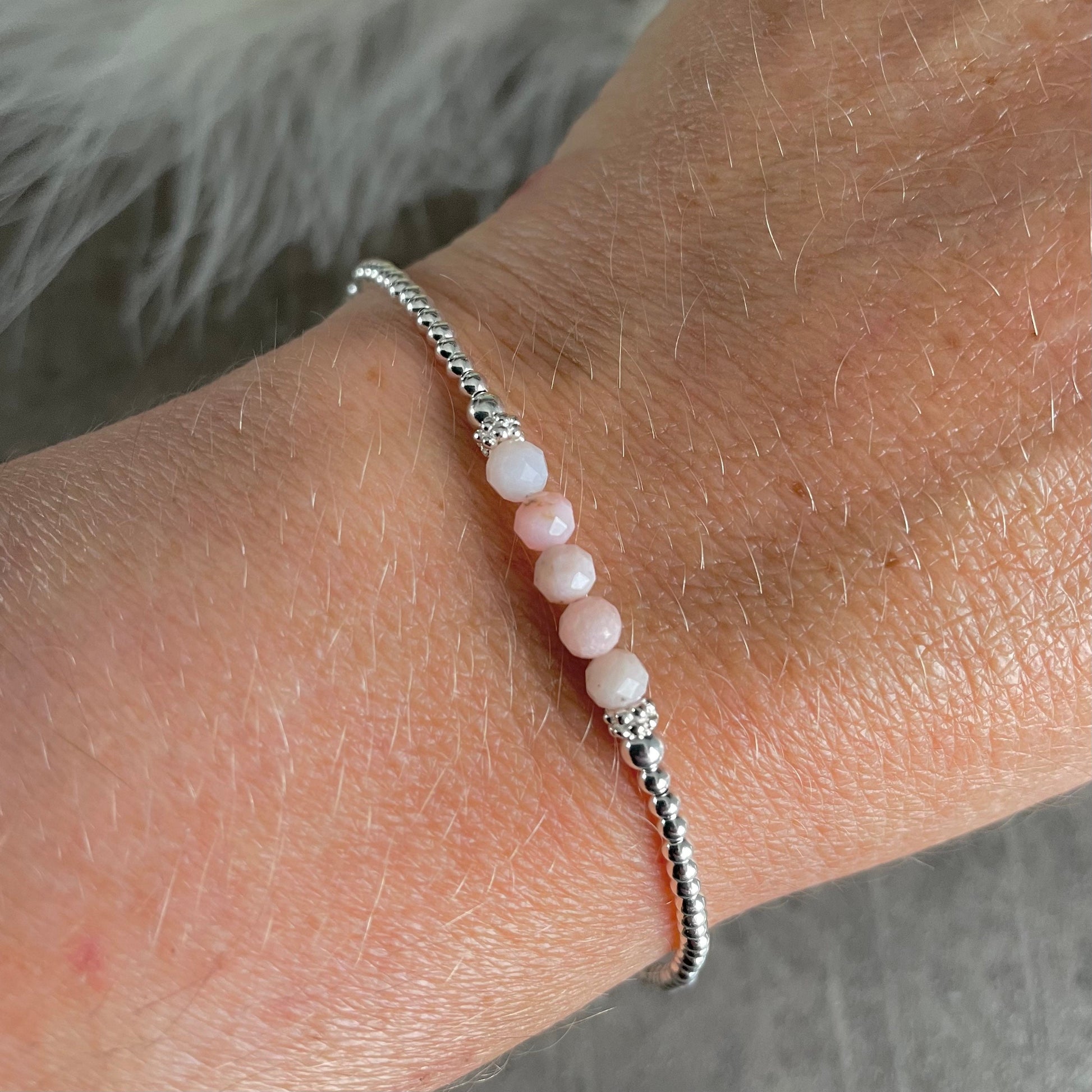Pink Opal Bracelet, October Birthstone Jewellery