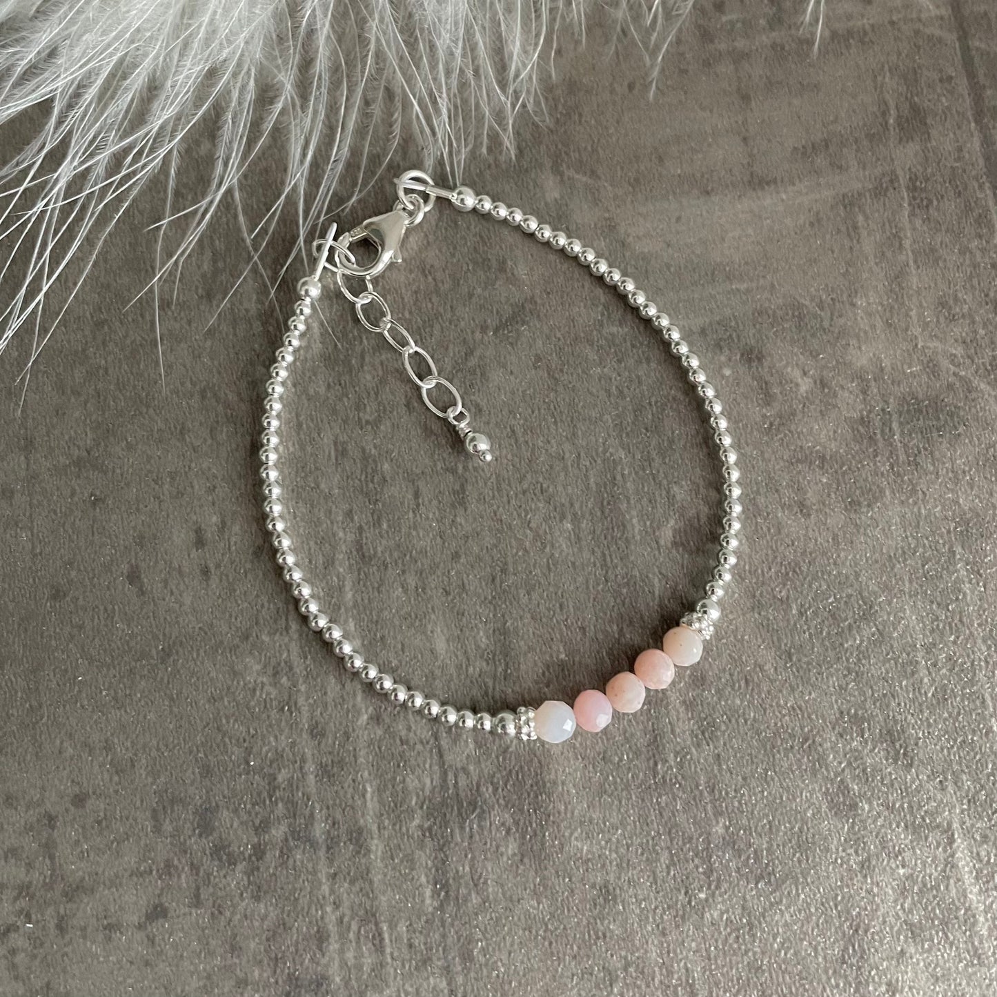 Pink Opal Bracelet, October Birthstone Jewellery