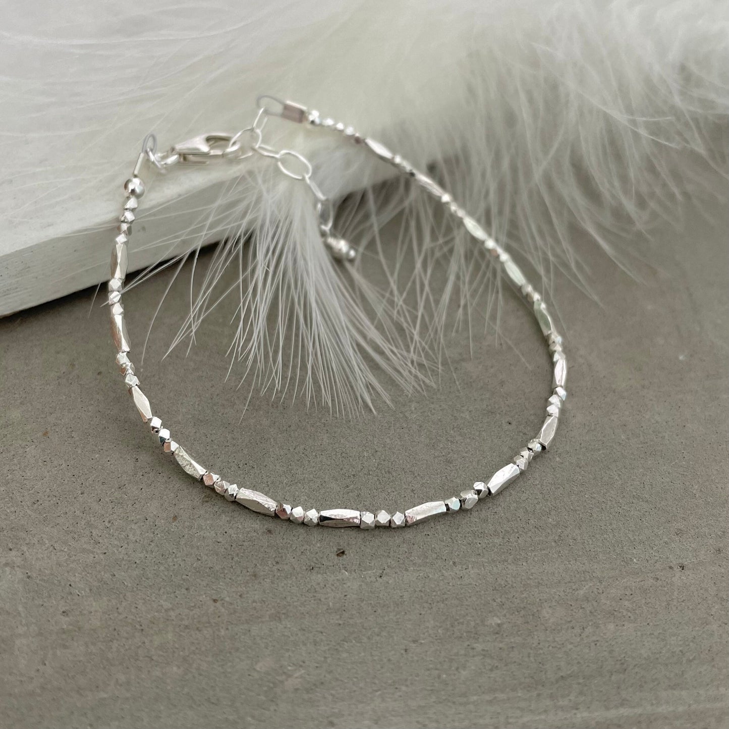 Karen Hill Silver Bracelet, Faceted Bead Bracelet