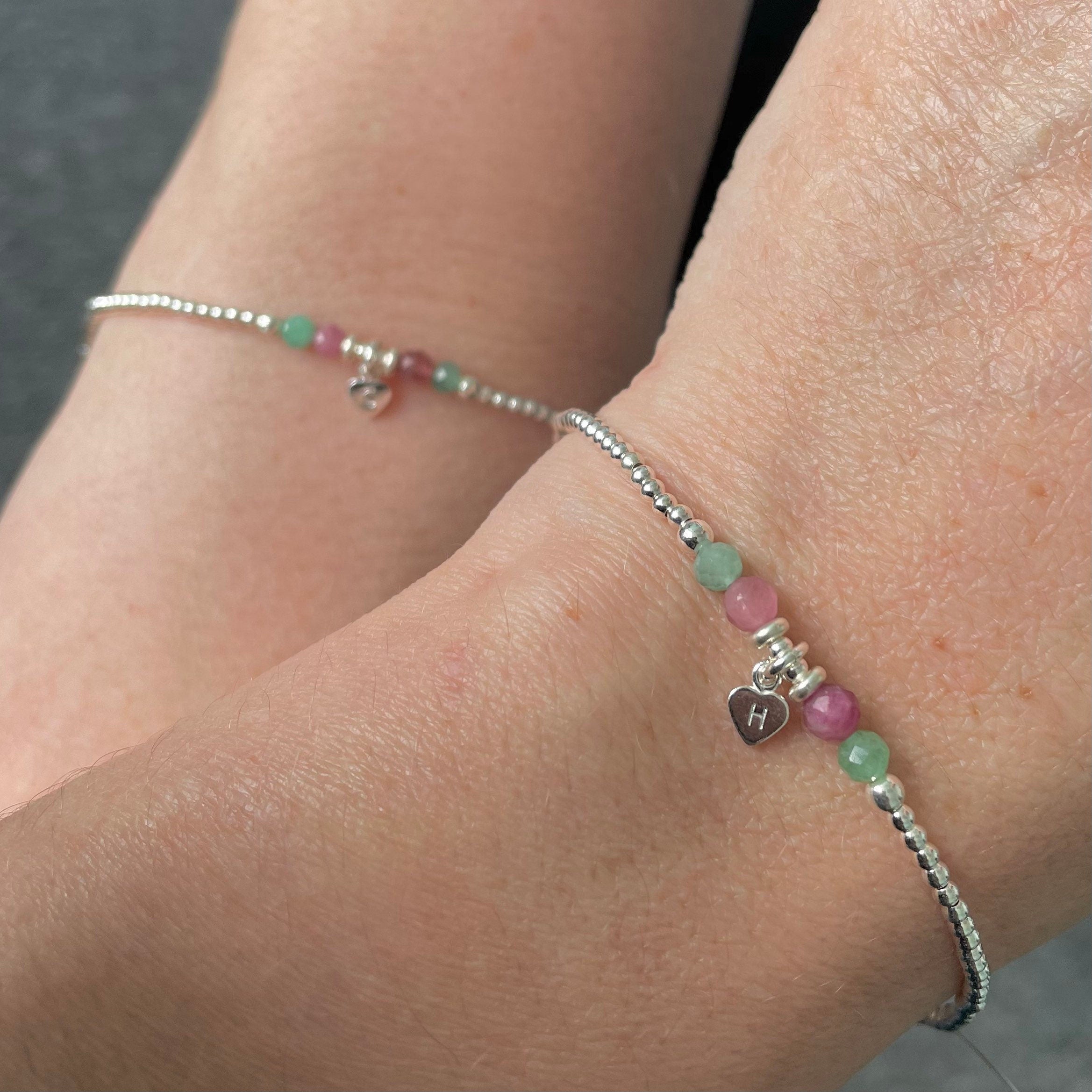 Sterling Silver Mother and Daughter Bracelet  With Love Jewellery UK