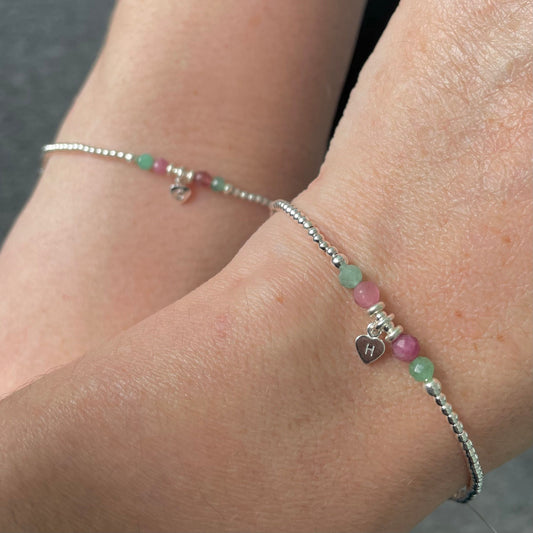 Mum and Daughter Birthstone Bracelets,  Matching Family Birthstones Personalised for Mothers Day