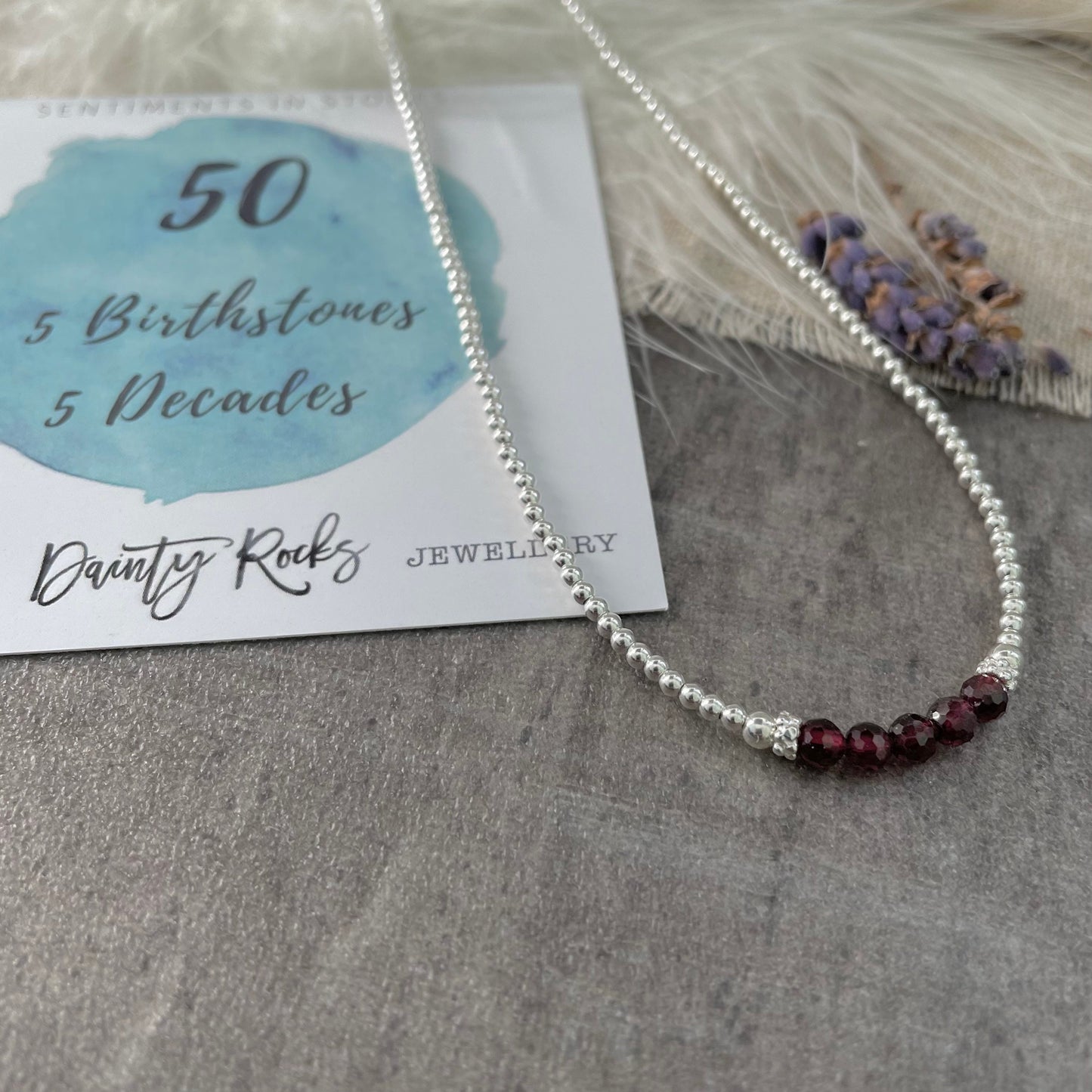 Milestone Birthday Gift, Decades Birthstone Necklace, 30th, 40th, 50th, 60th, Birthday Jewellery for Her