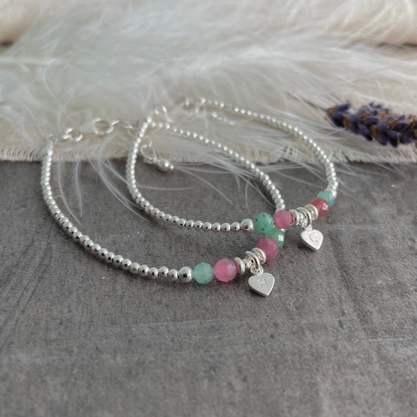 Mum and Daughter Birthstone Bracelets, set Matching Family Birthstones Personalised for Mothers Day