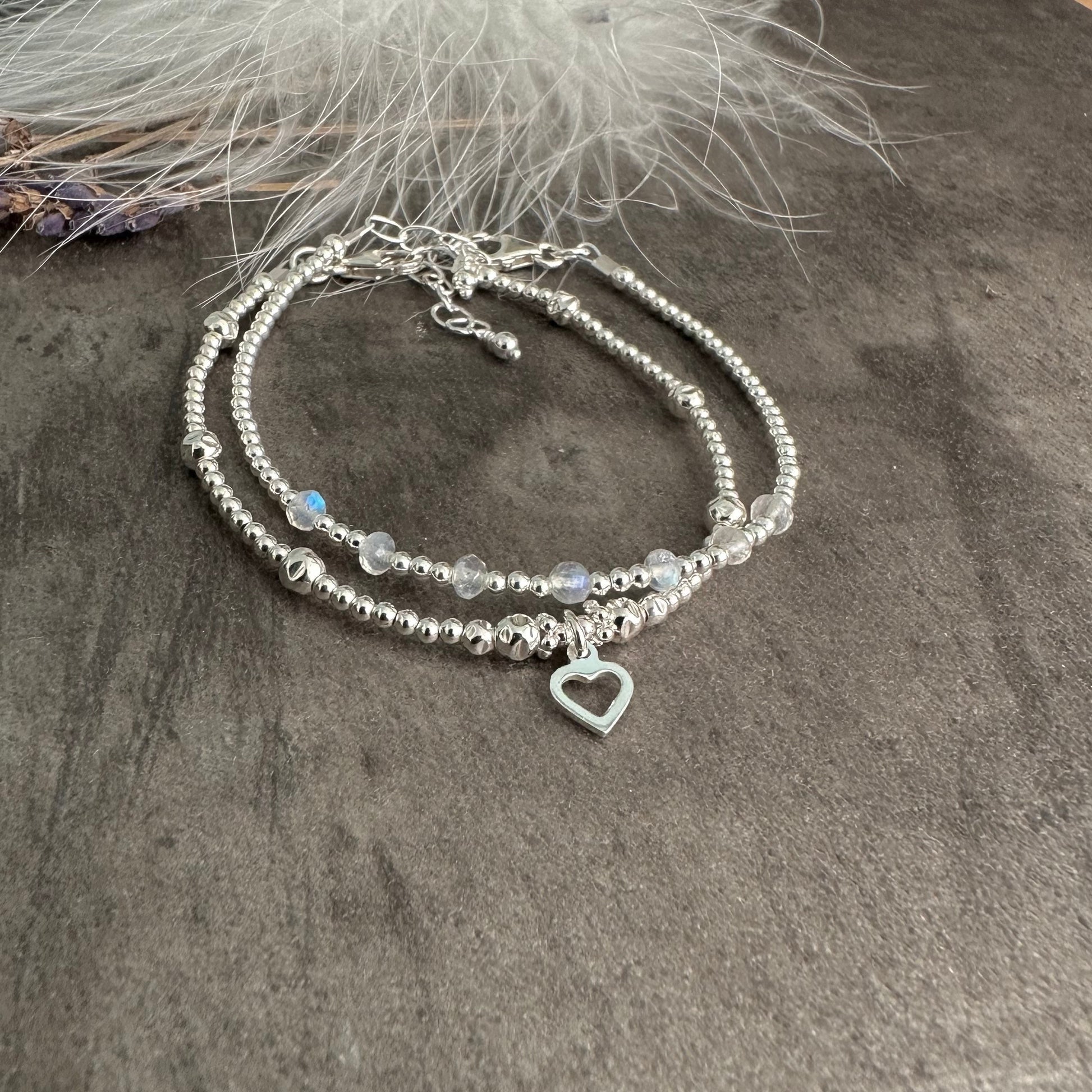 Set of Moonstone Bracelets, June Birthstone