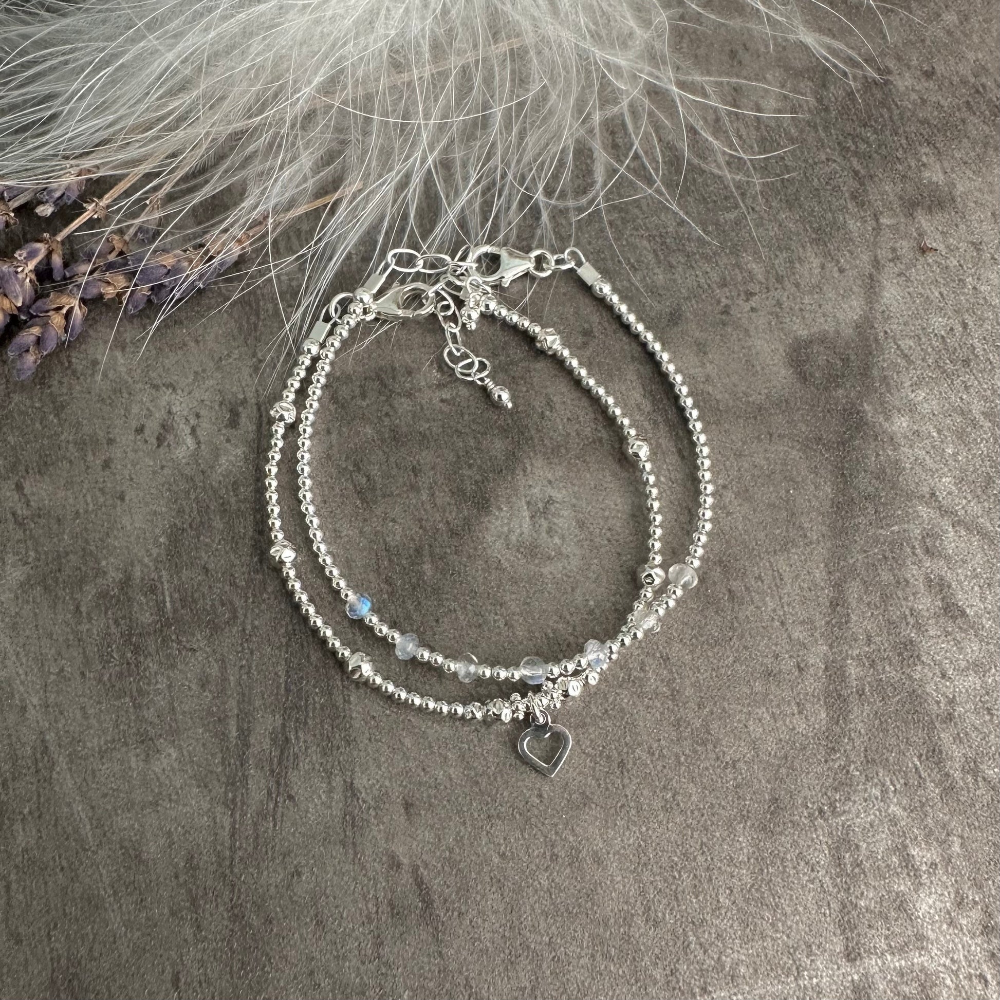 Set of Moonstone Bracelets, June Birthstone