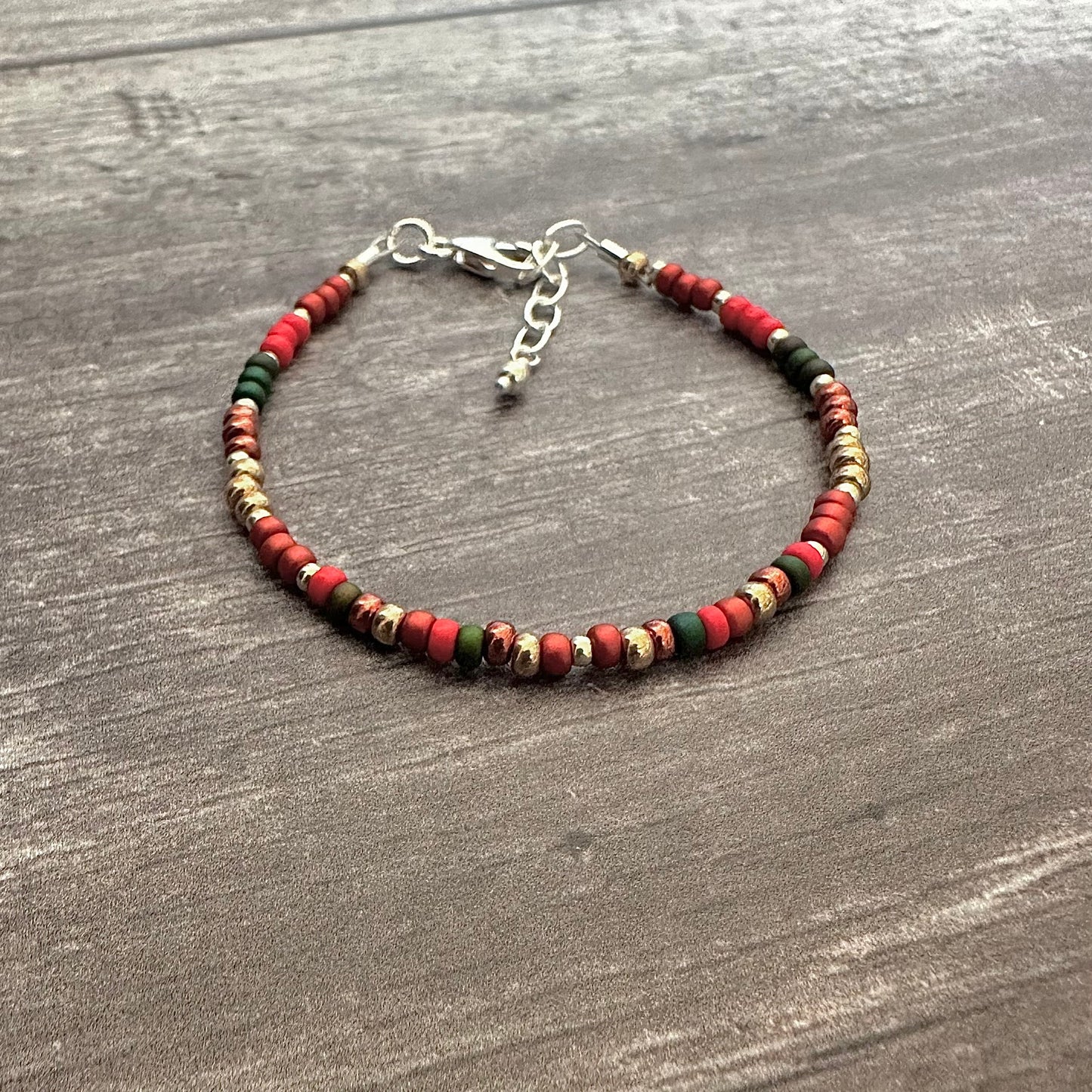 Autumn Christmas Bracelet with seed beads